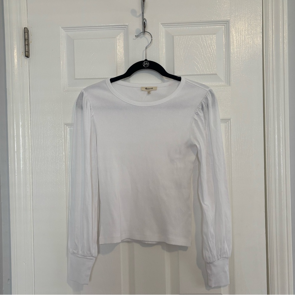 Madewell Ribbed Puff-Sleeve Top - Picture 7 of 9